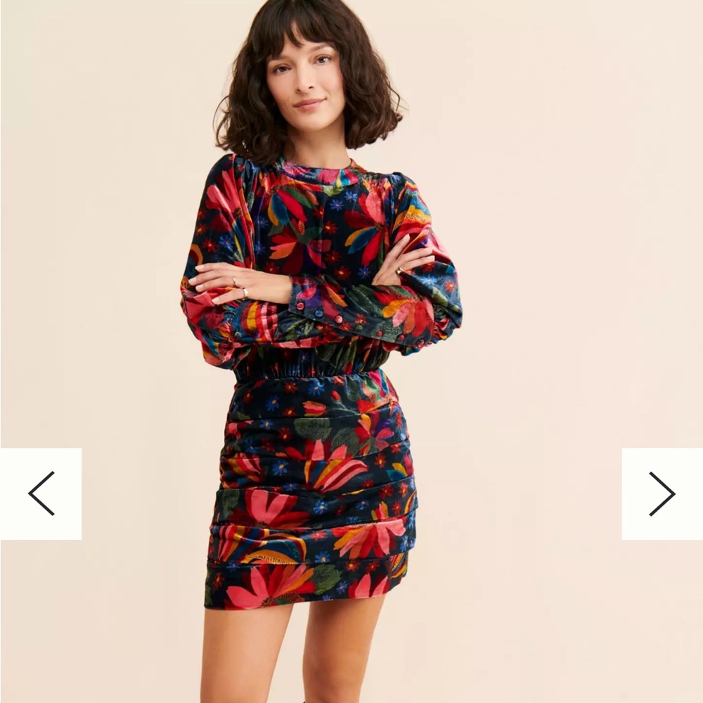Farm Rio Floral Velvet Dress size medium
